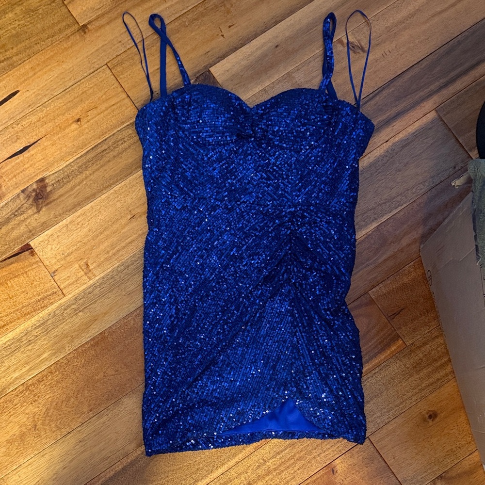 Elegant Blue Sequin Women's Top